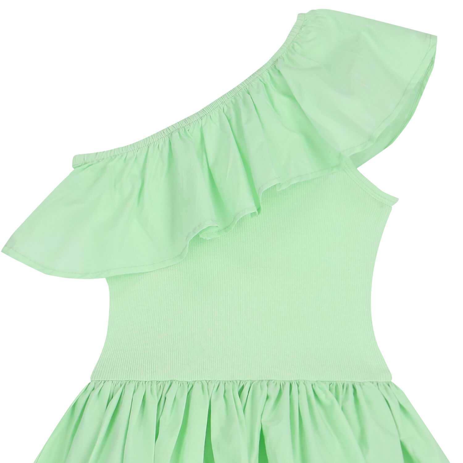 Girls Green Ruffle Dress, 3, hi-res