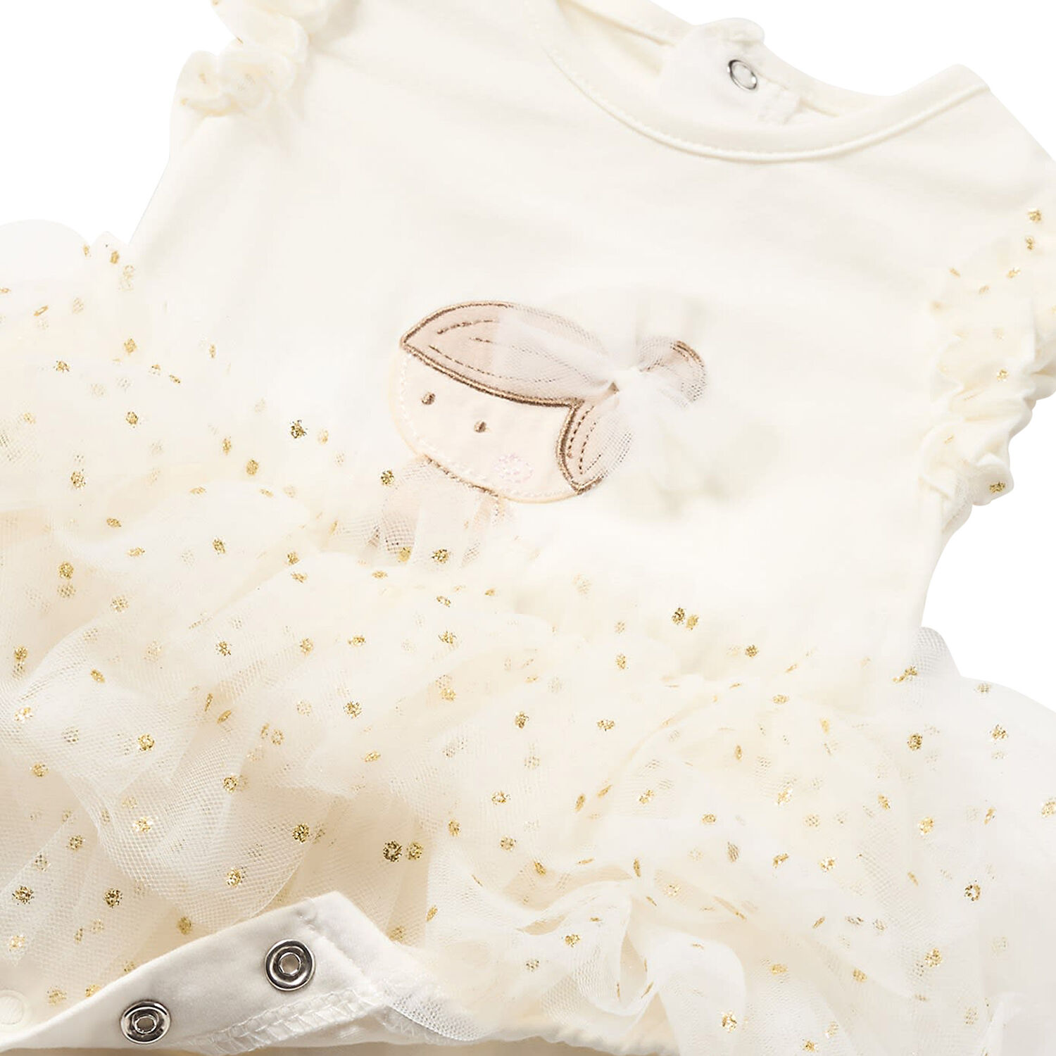 Baby Girls Ivory Tulle Bodysuit, 1, hi-res