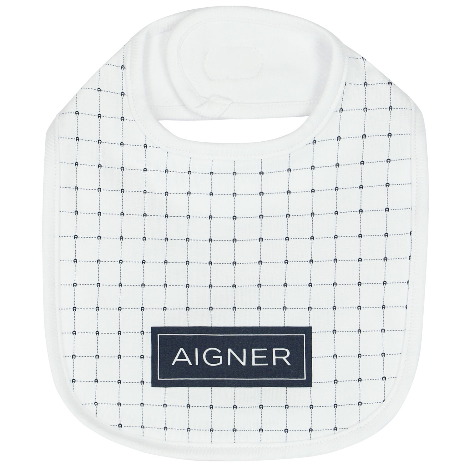 Baby Boys White Pima Cotton Logo Bib, 1, hi-res image number null