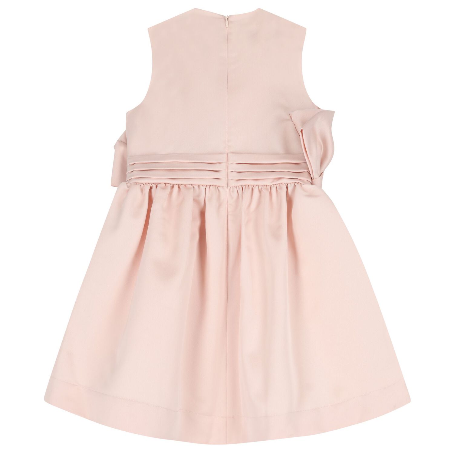 Girls Pink Bow Satin Dress, 1, hi-res image number null