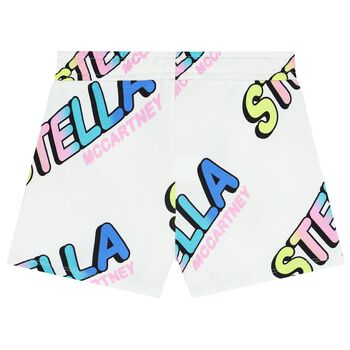 Girls White Logo Shorts
