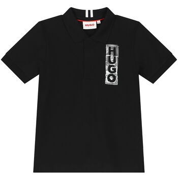 Boys Black Logo Polo Shirt