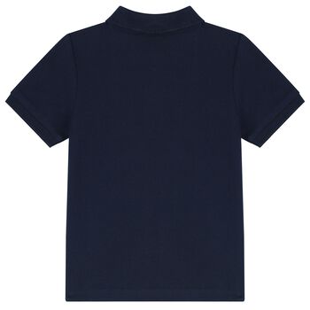 Younger Boys Navy Blue Logo Polo Shirt