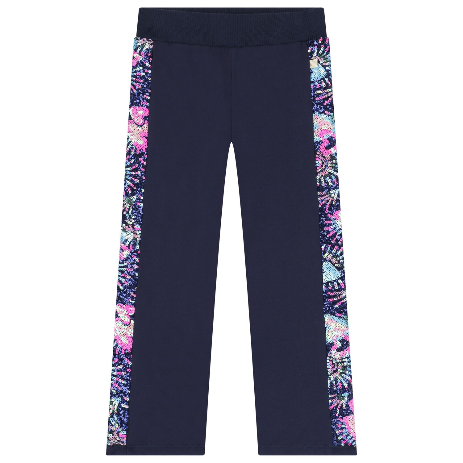 Girls Navy Blue Sequin Joggers, 1, hi-res image number null