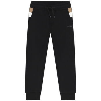 Boys Black Logo Joggers