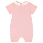 Baby Girls Pink Teddy Bear Logo Romper, 4, hi-res