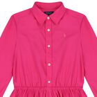 فستان بنات بالشعار باللون الزهري, 1, hi-res