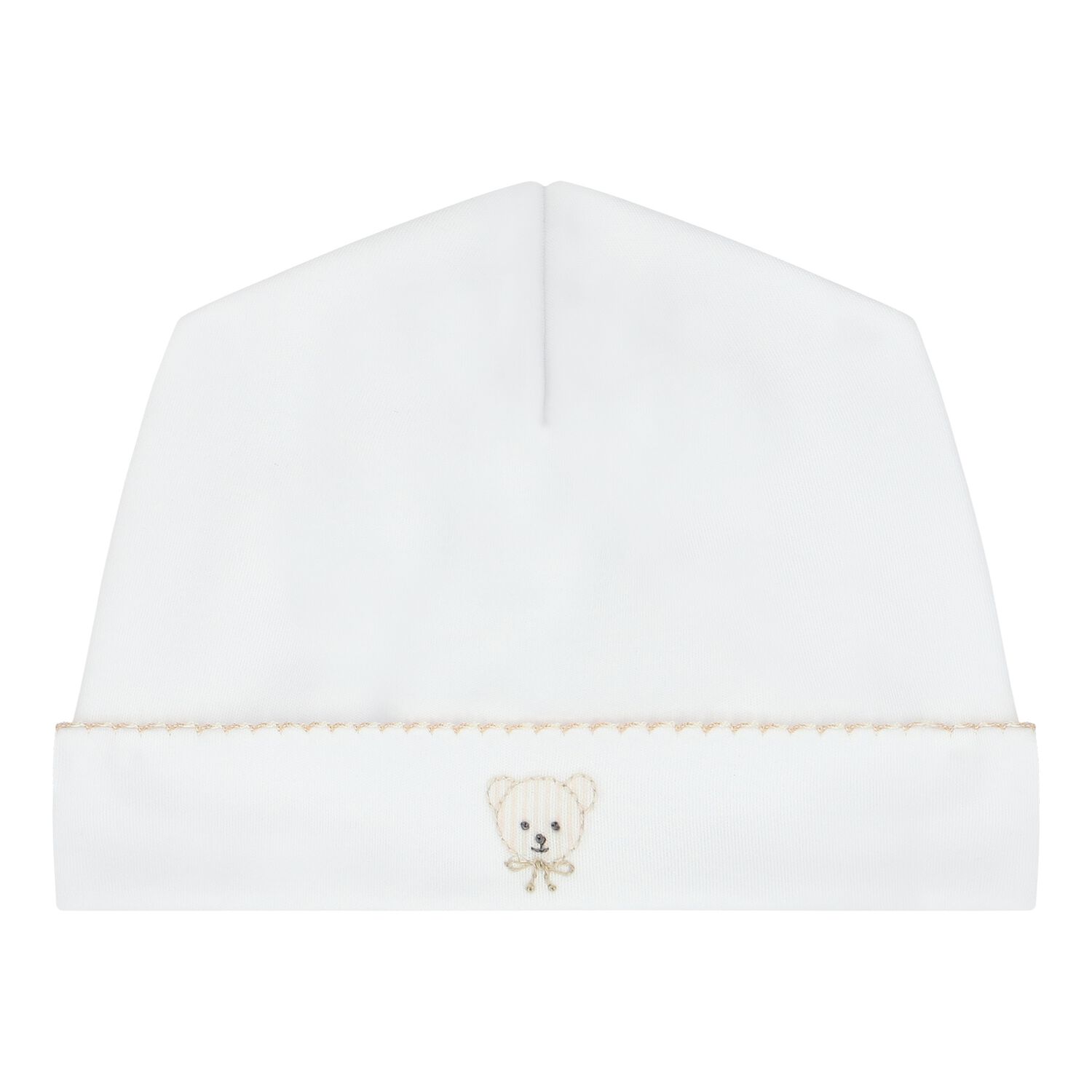 Baby White Teddy Embroidered Hat, 1, hi-res image number null