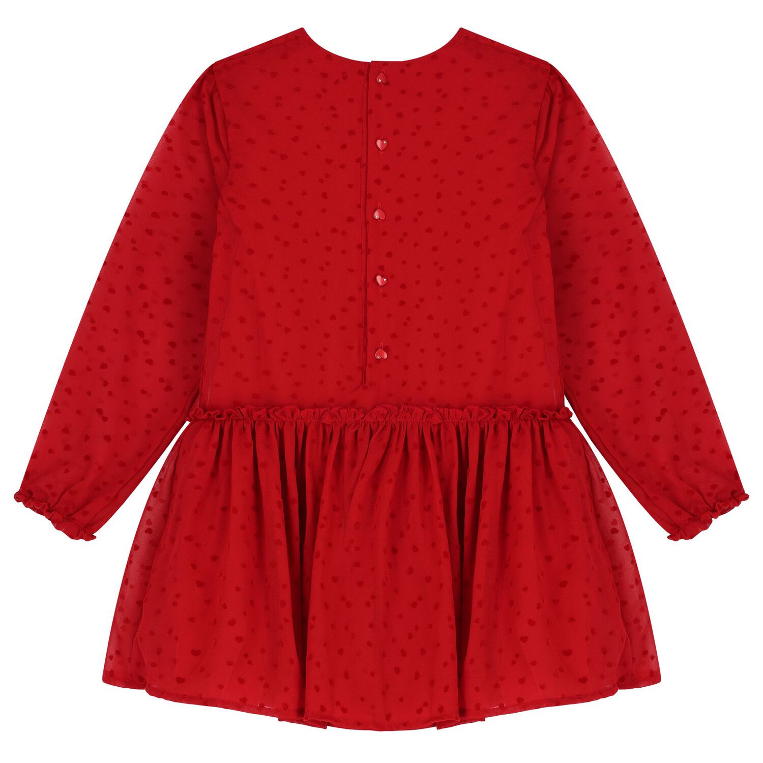 فستان بنات شيفون باللون الأحمر, 1, hi-res image number null