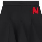 تنورة بنات سكوبا  بطيات بالشعار باللون الأسود, 1, hi-res