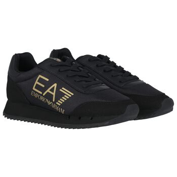 EA7 Emporio Armani Black Logo Trainers, 1 Black Logo Trainers