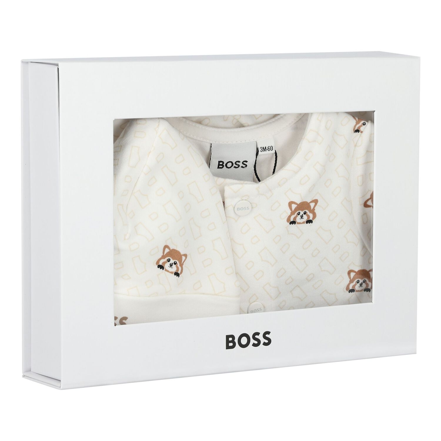 Baby Boys Ivory Logo Babygrow Gift Set, 1, hi-res