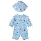 Baby Boys Blue Sun Suit Set, 2, hi-res