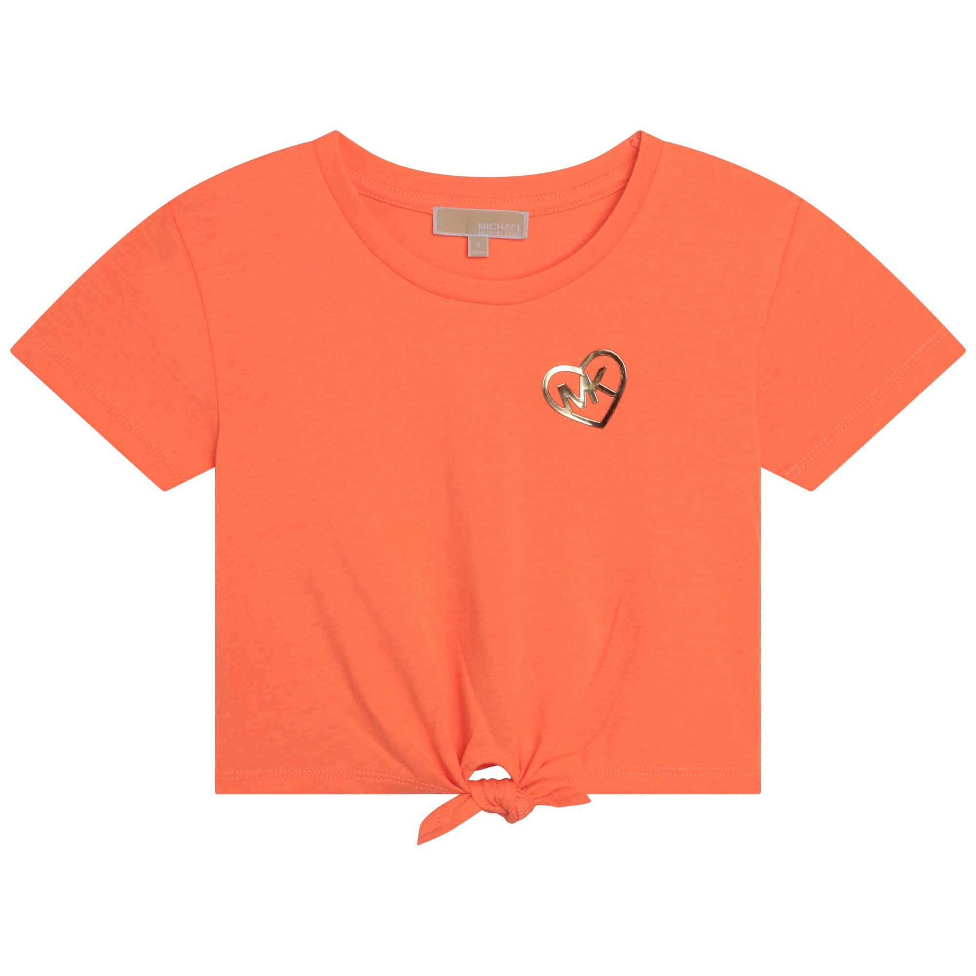 MICHAEL KORS Girls Orange Logo T Shirt Junior Couture UAE