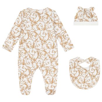 White & Gold Babygrow Gift Set (3 Piece)