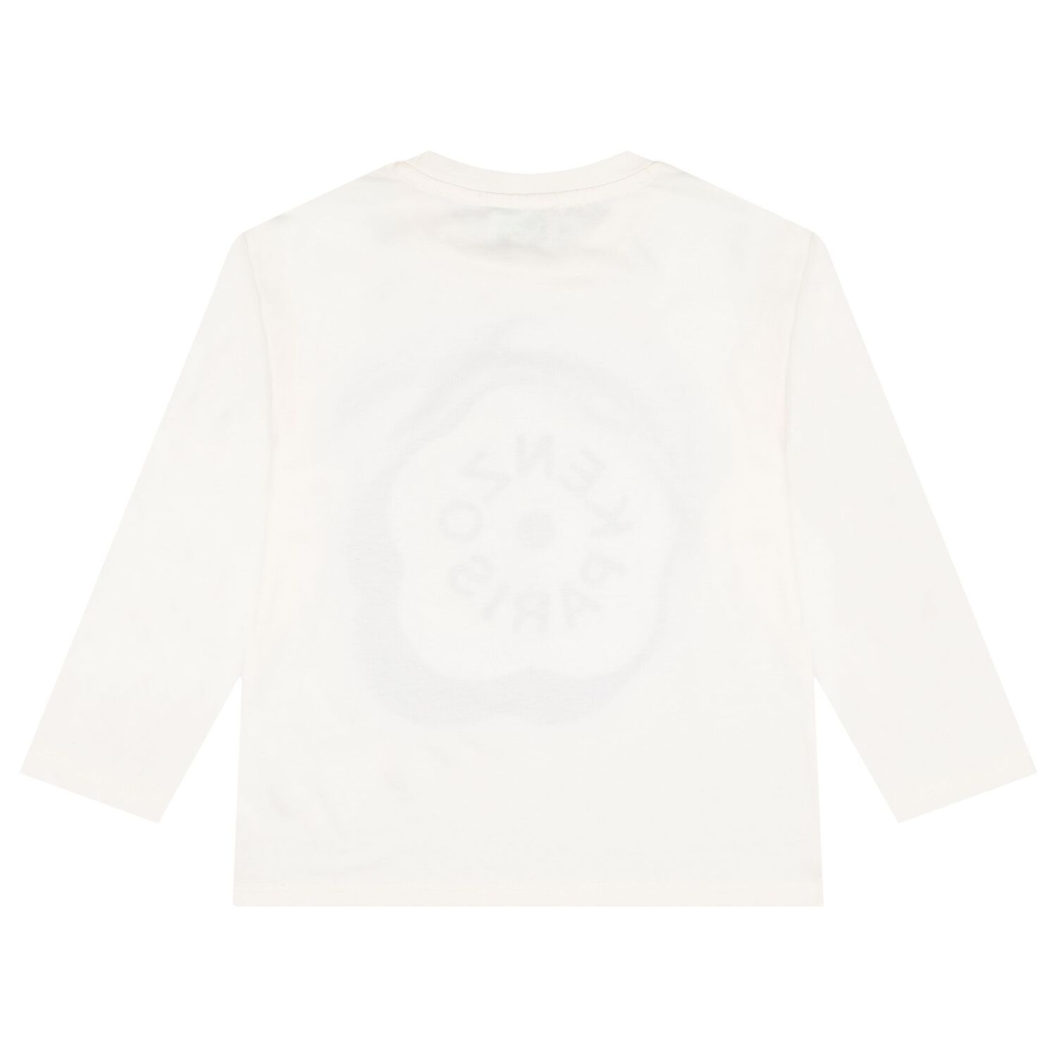 Girls White Boke Flower Logo Long Sleeve Top, 1, hi-res