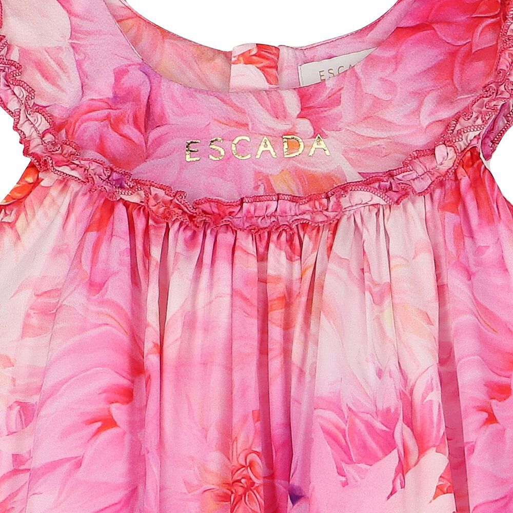 Escada Girls Girls Pink Floral Dress Junior Couture UAE