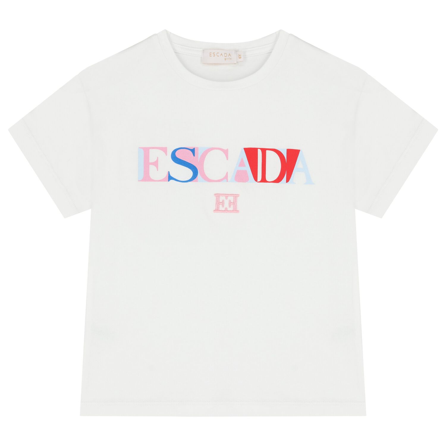 Girls White Logo T-Shirt, 1, hi-res