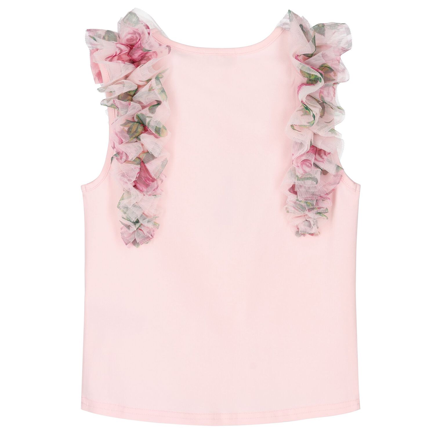 Girls Pink Ruffled Tulle Top, 2, hi-res image number null