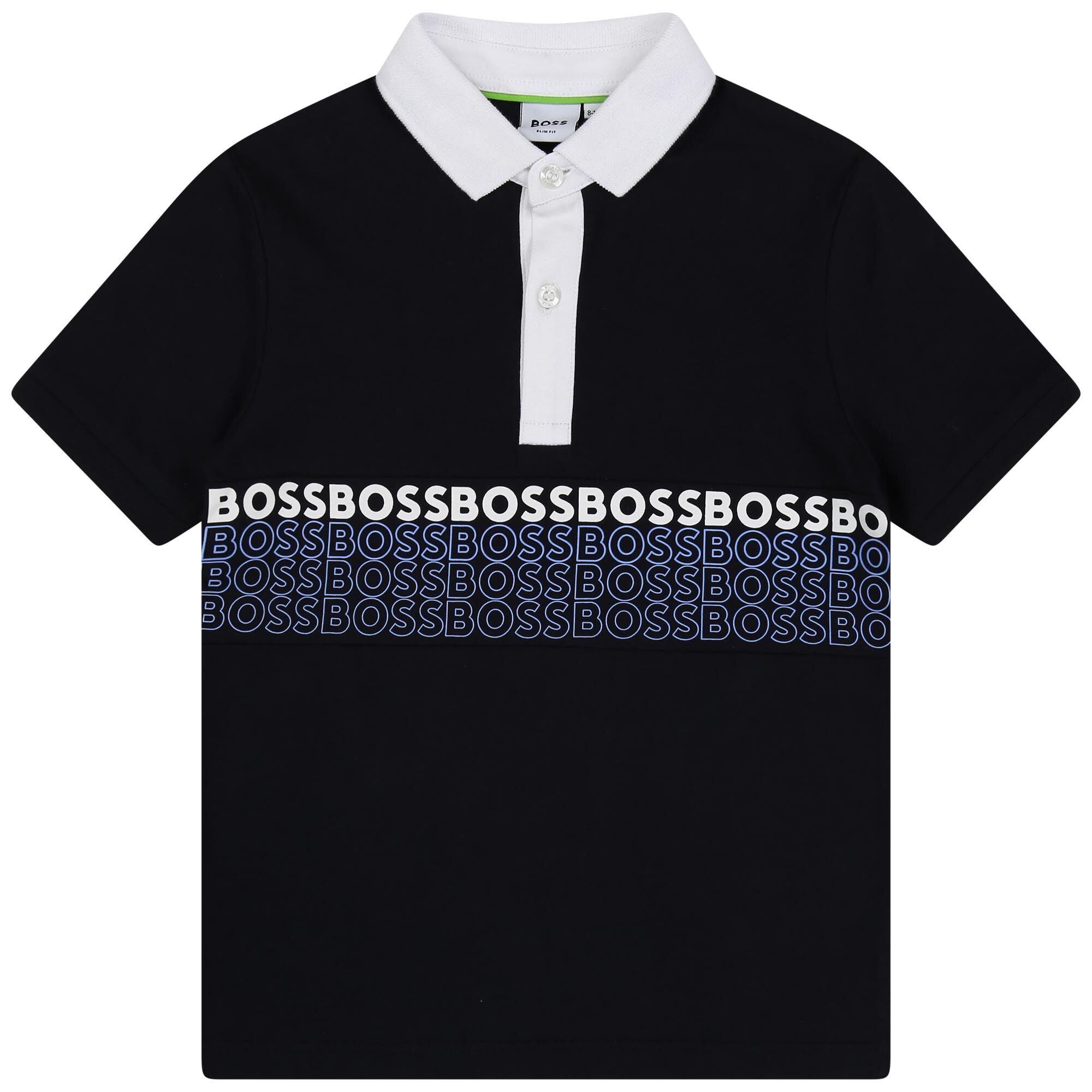 BOSS Boys Navy Blue Logo Polo Shirt Junior Couture UAE