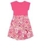 Girls Pink Abstract Logo Dress, 2, hi-res