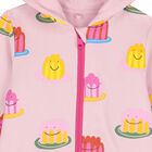 Younger Girls Pink Jelly Hooded Zip Up Top, 1, hi-res