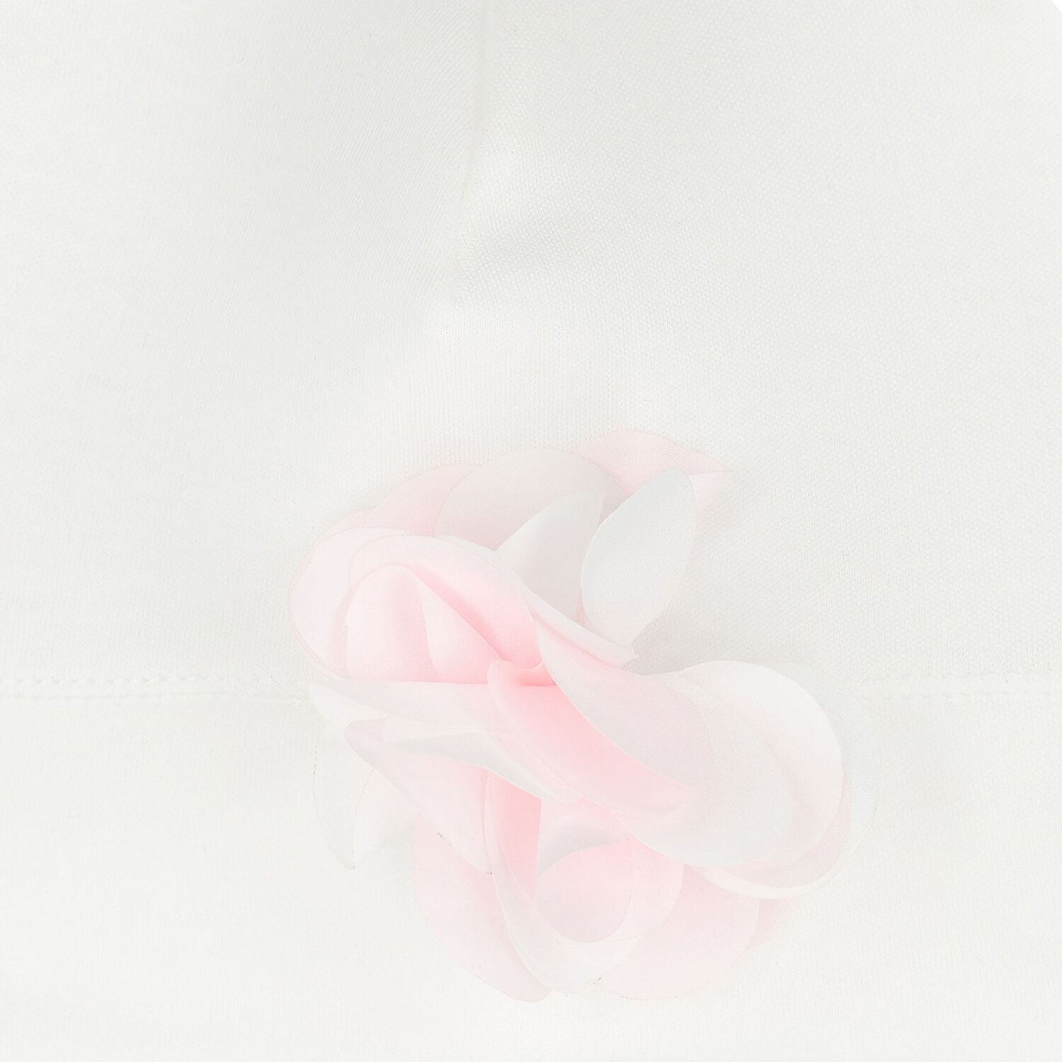 Baby Girls Ivory & Pink Floral Hat, 1, hi-res