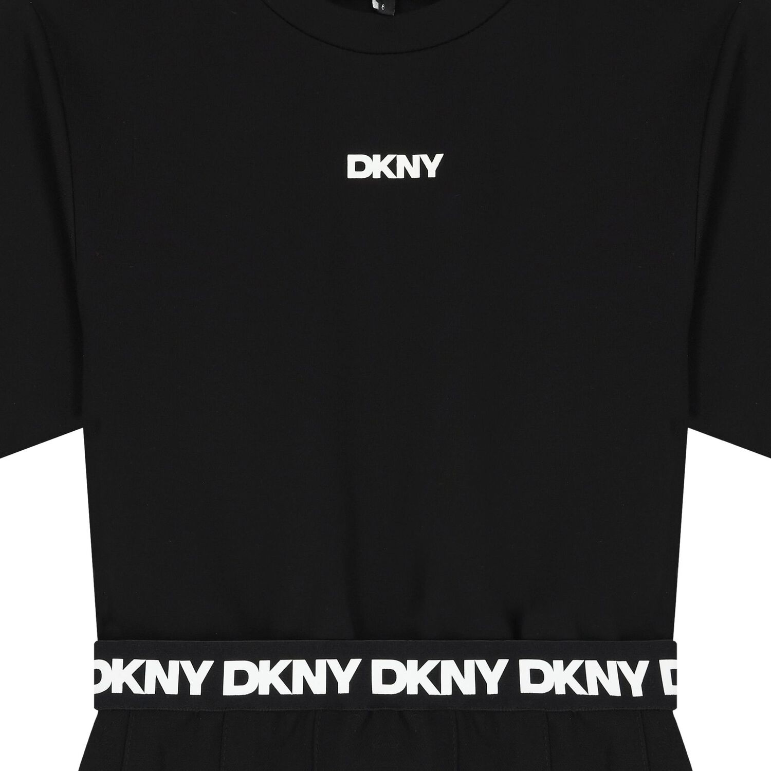 فستان بنات بالشعار باللون الأبيض و الأسود, 1, hi-res