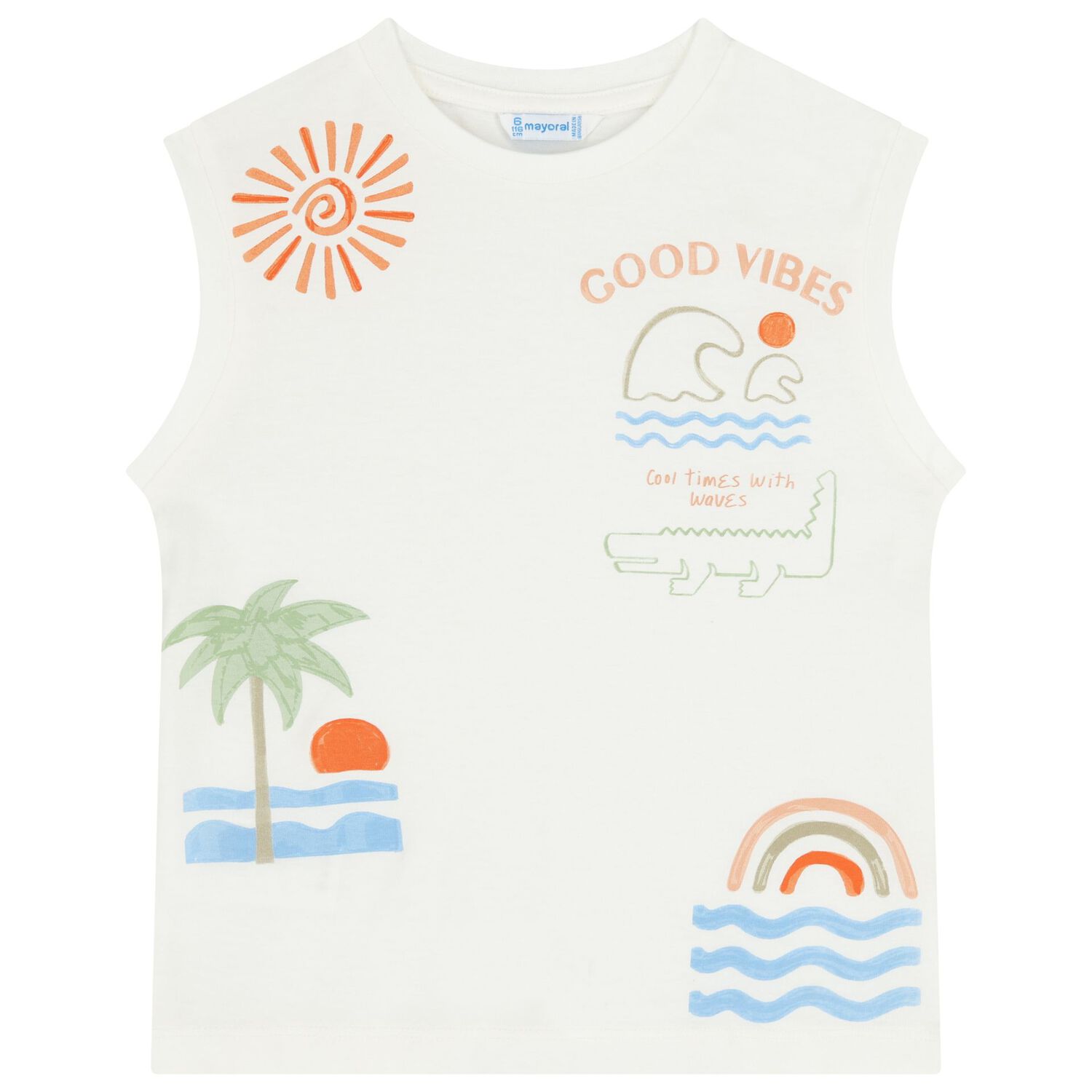 Boys White & Green Surfboard Shorts Set, 1, hi-res