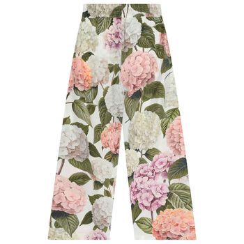 Girls Multi-Coloured Flower Floral Trousers
