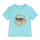 طقم شورت بالشعار باللون الازرق دب تيدي للأطفال الرضع, 1, hi-res