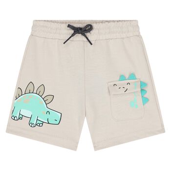 Younger Boys Beige Dinosaur Shorts