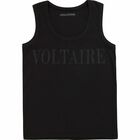 Girls Black Logo Top, 1, hi-res