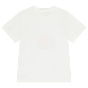 تيشيرت بالشعار وطبعة حشرة باللون الابيض للبنات