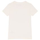 تي شيرت بناتي وردي اللون مزين بشعار أحجار الراين, 2, hi-res