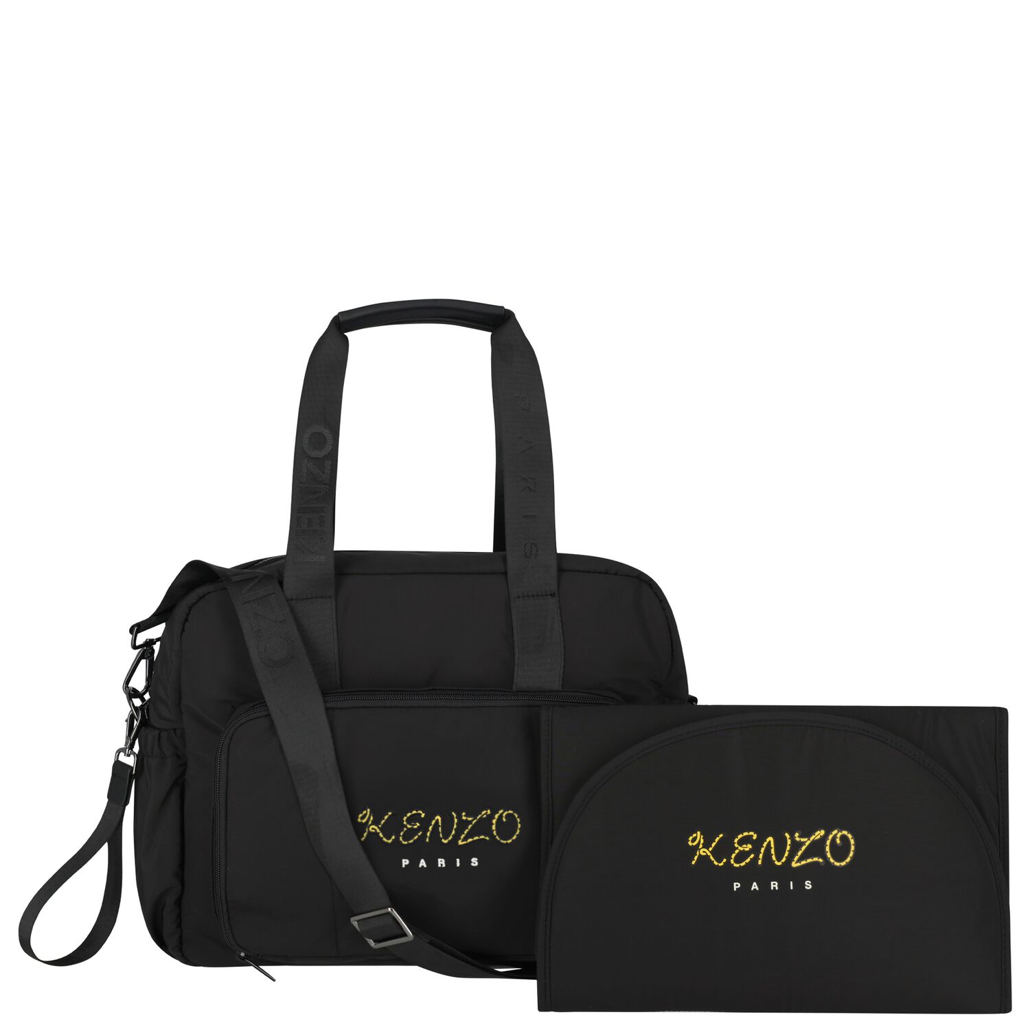 Black Logo Baby Changing Bag , 1, hi-res