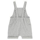 Younger Grey & White Teddy Bear Logo Dungaree Set, 2, hi-res