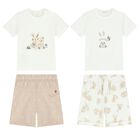 طقم أولاد شورت باللونين الأبيض والبيج (قطعتان), 2, hi-res