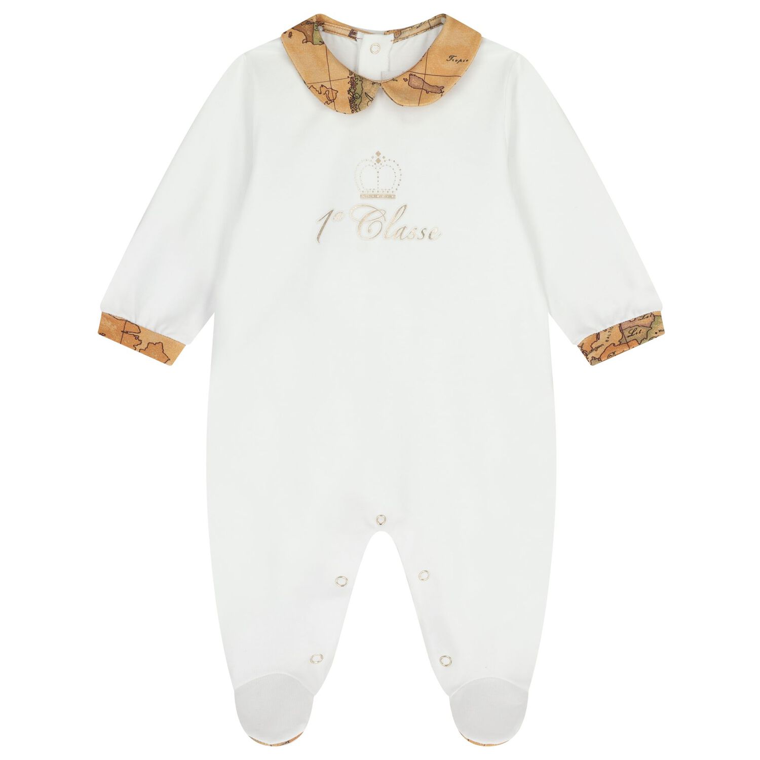 White & Beige Geo Map Babygrow Gift Set, 1, hi-res