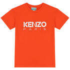 تيشيرت بالشعار باللون البرتقالي للأولاد, 1, hi-res