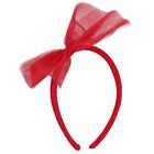 Girls Red Tulle Bow Headband, 1, hi-res