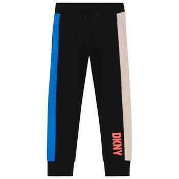 Boys Black & Blue Logo Jogger
