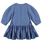 Girls Blue Logo Butterfly Dress, 1, hi-res