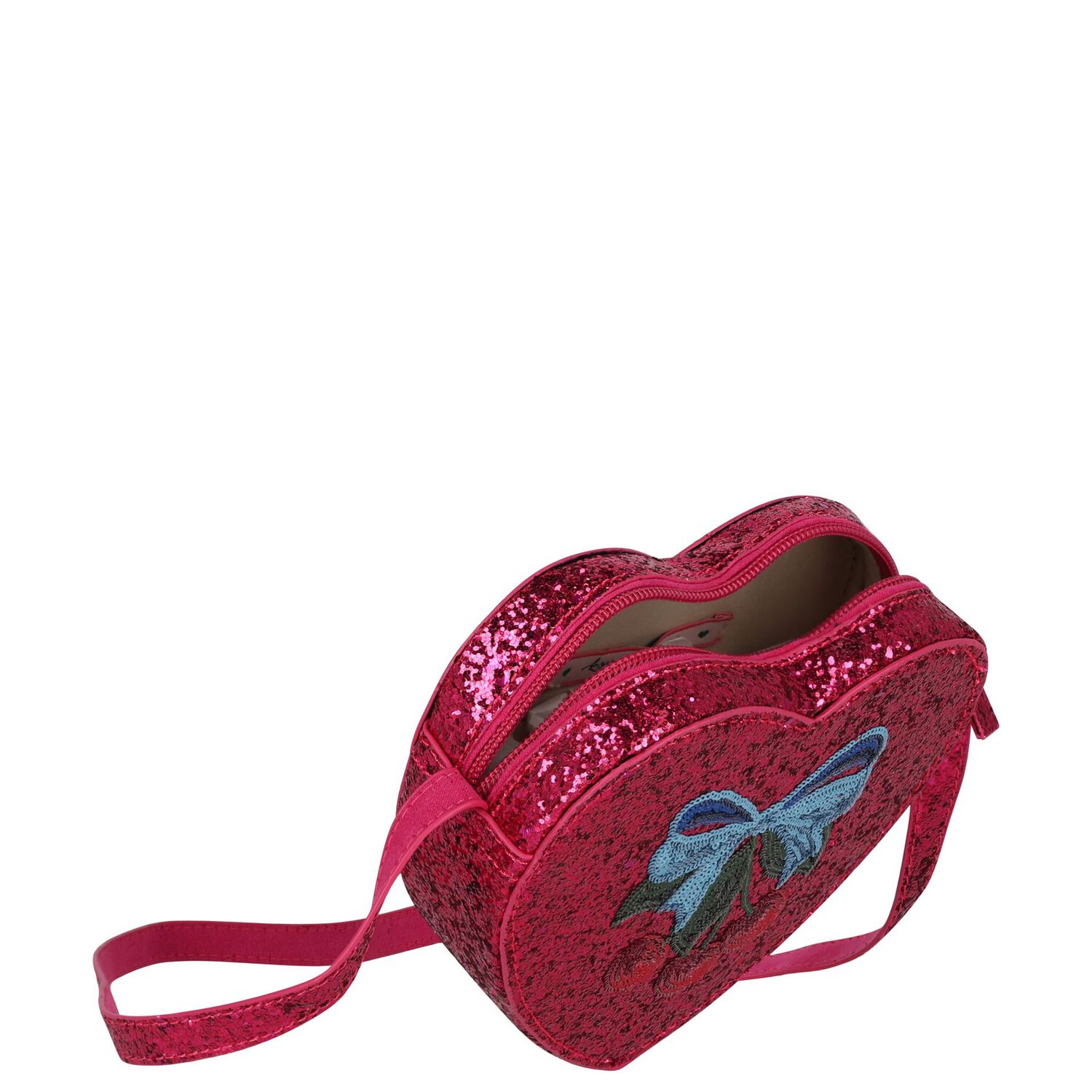 Girls Pink Bow & Cherry Handbag, 1, hi-res