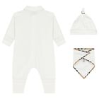 White Check Romper Gift Set, 1, hi-res
