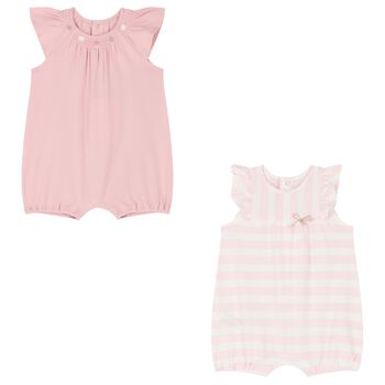 Baby Girls Pink Rompers ( 2-Pack )