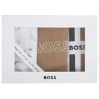 مريلة بالشعار باللون الأبيض والبيج ( 3 قطع), 1, hi-res