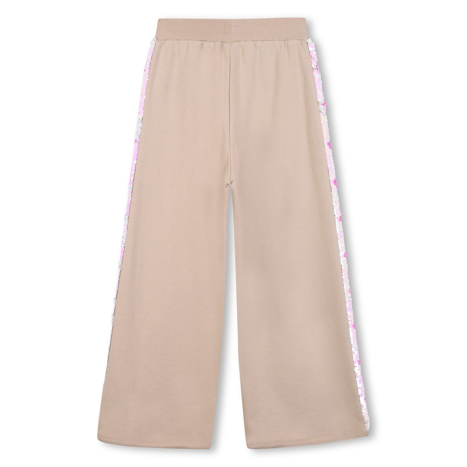 Girls Beige Reversible Sequin Trousers, 1, hi-res