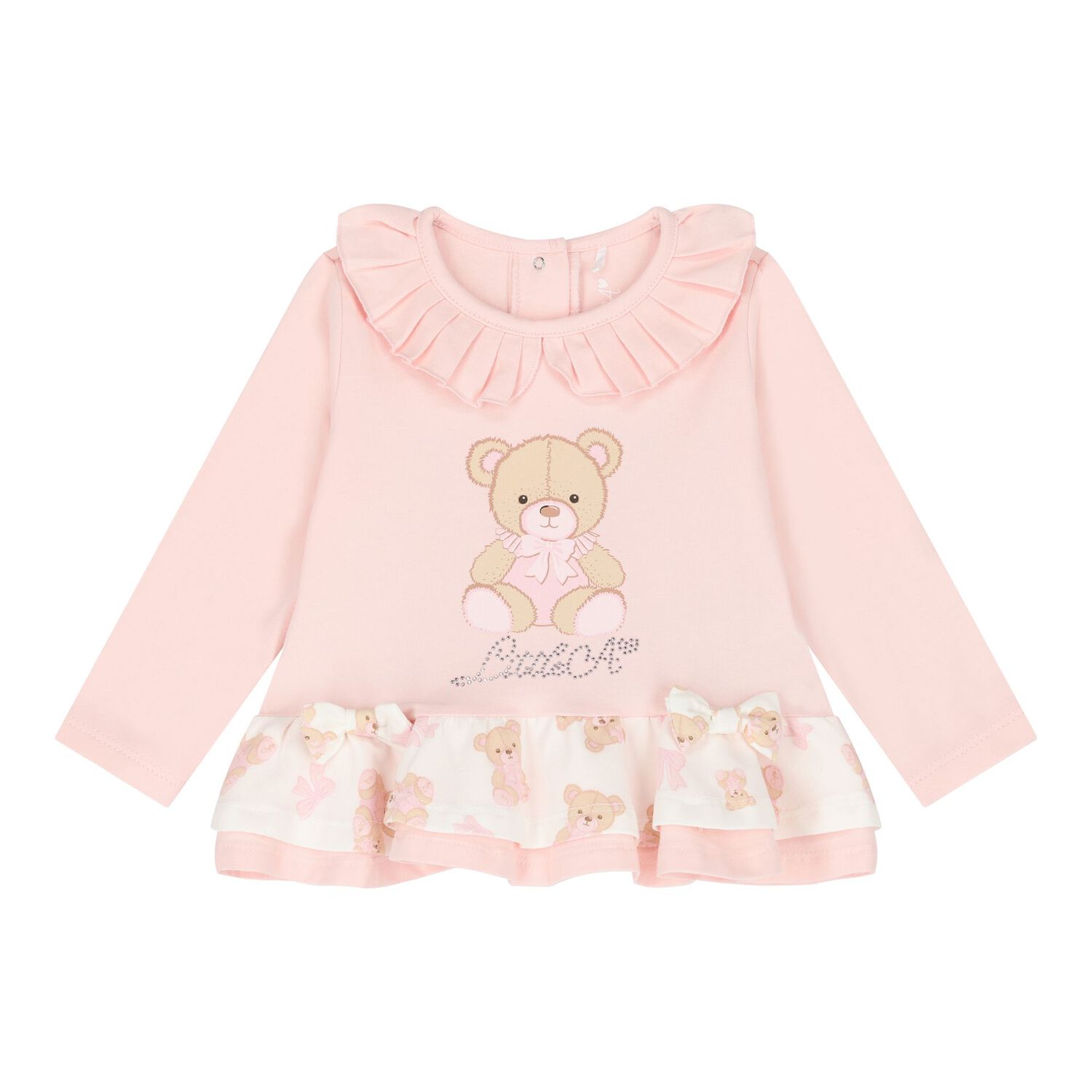 Baby Girls Pink & White Teddy Bear Leggings Set, 1, hi-res image number null