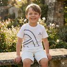 Boys White Logo Shorts, 1, hi-res